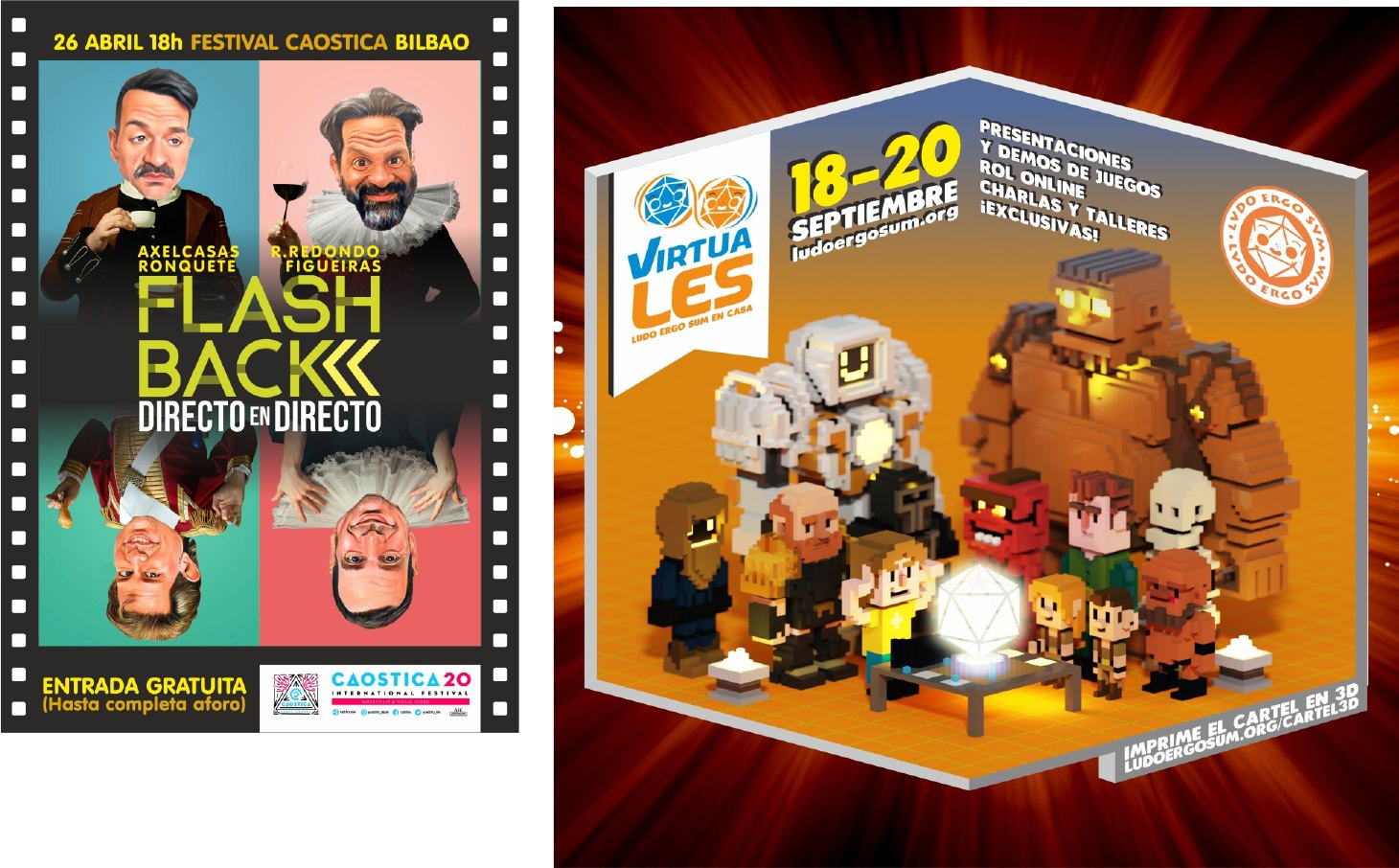 Carteles de Flashback y Virtualles
