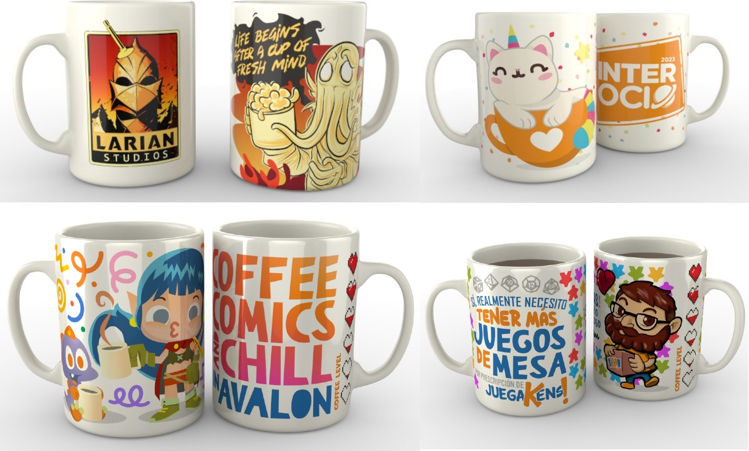 Tazas ilustradas para clientes