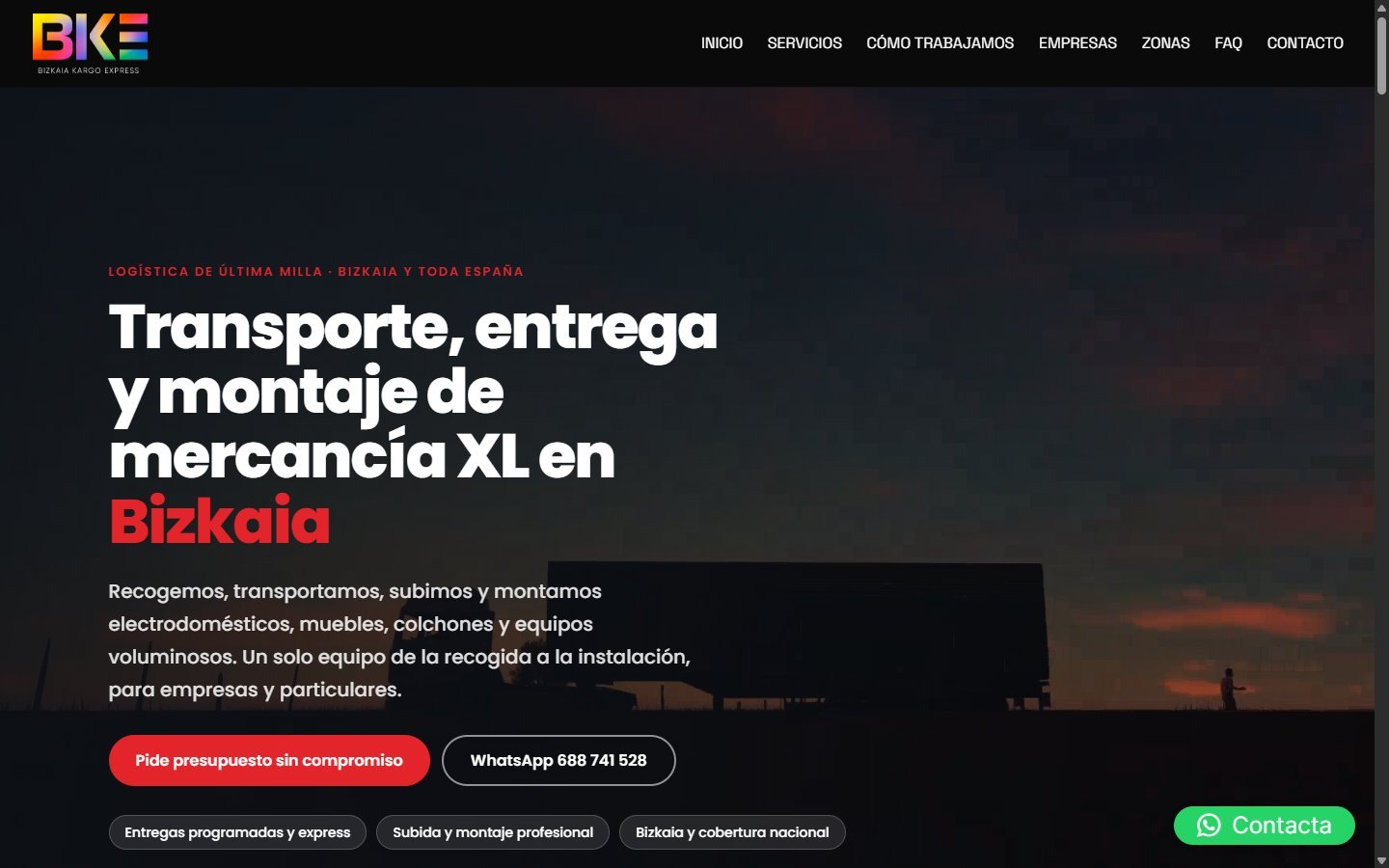 Web de Bizkaia Kargo Express